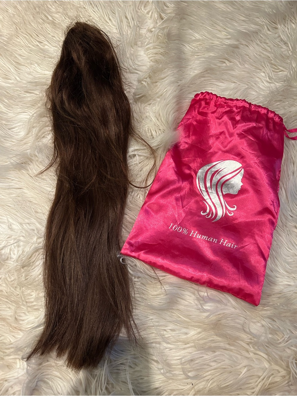 Brown 100% Human Hair Lace front wig with Storage Bag